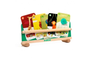 Porta cartes de taula de fusta