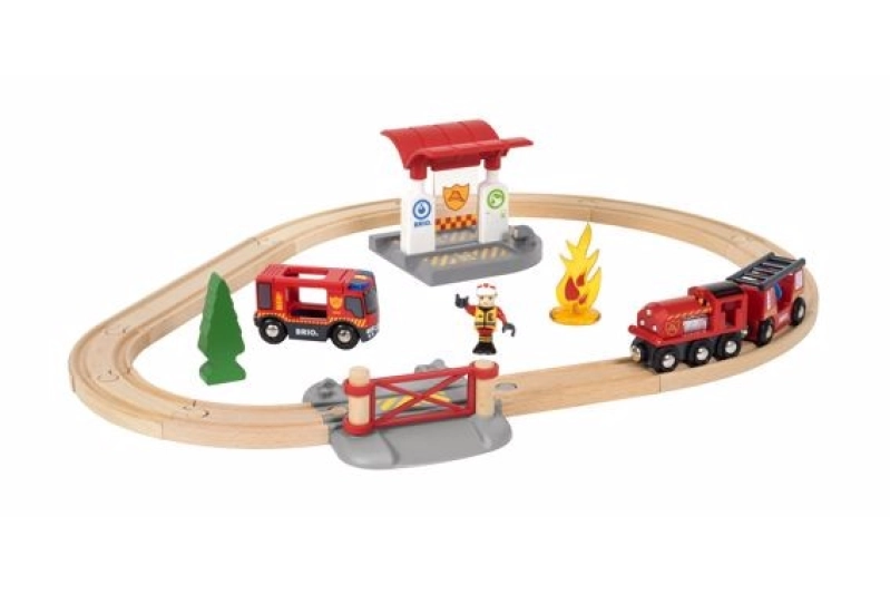 CONJUNTO CIRCUITO TREN BOMBEROS BRIO