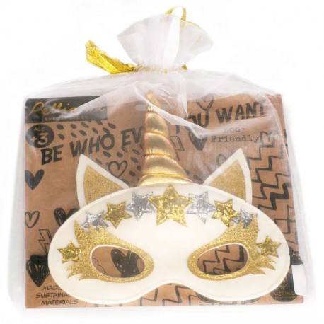 Máscara unicornio oro