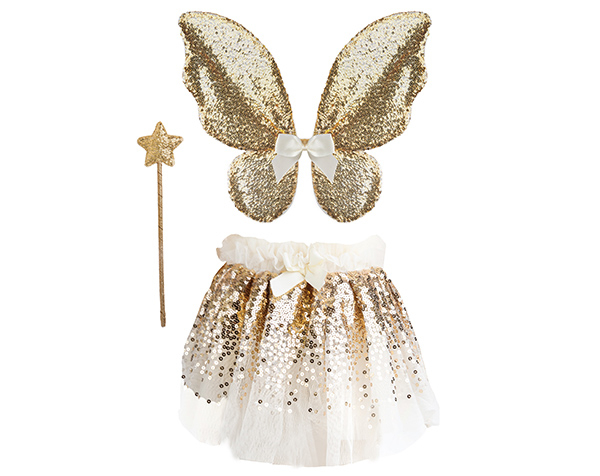 Faldilla Divertida de Lluentons Daurats amb Ales D