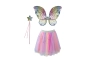 Falda  de Lentejuelas Arco Iris con Alas  y Varilla de Estrella, talla 4-6