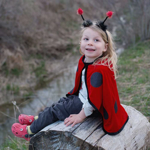 Capa roja con diadema de Ladybup 2-3 años