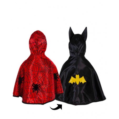 Capa superheroe araña o murcielago 2-3 años (reversible)
