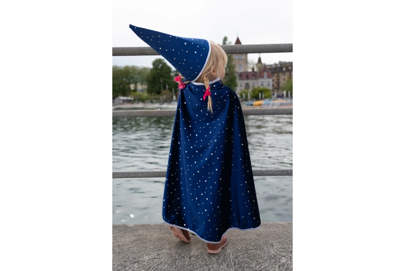 Disfraz mago con estrellas y lunas  5-6 años
