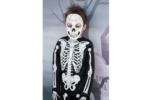 Esqueleto que Brilla a la Oscuridad, Camisa, Pantalones y Máscara, 5-6 años