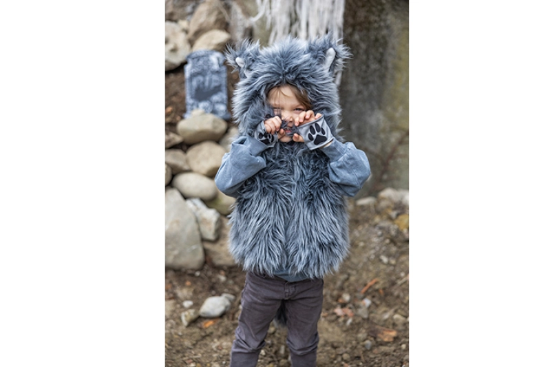 La capa del Gran Lobo Feroz con guantes 5-6 años