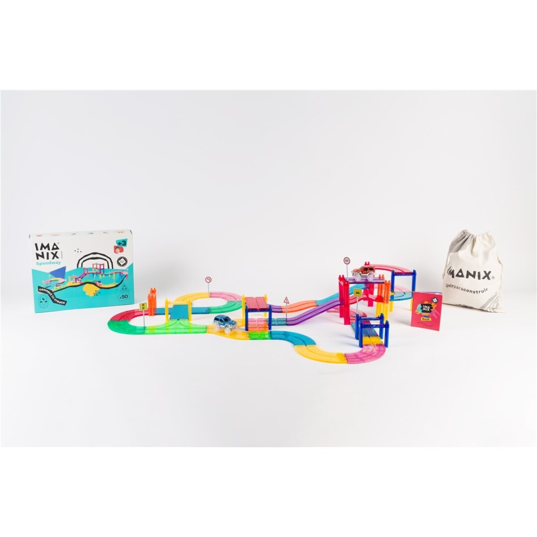 Pista de carreras 50 piezas imantadas Imanix