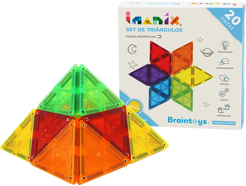 20 piezas magnéticas Triángulos Imanix de Braintoys