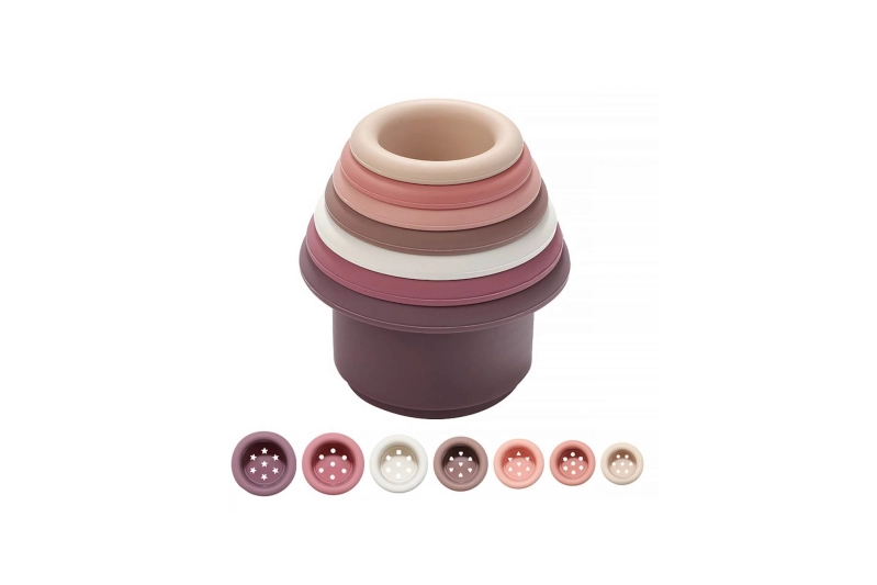 Vasitos apilables silicona tonos cálidos