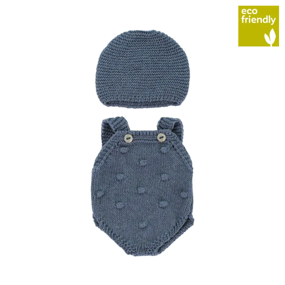 Conjunto de pelele y capota de punto 32cm