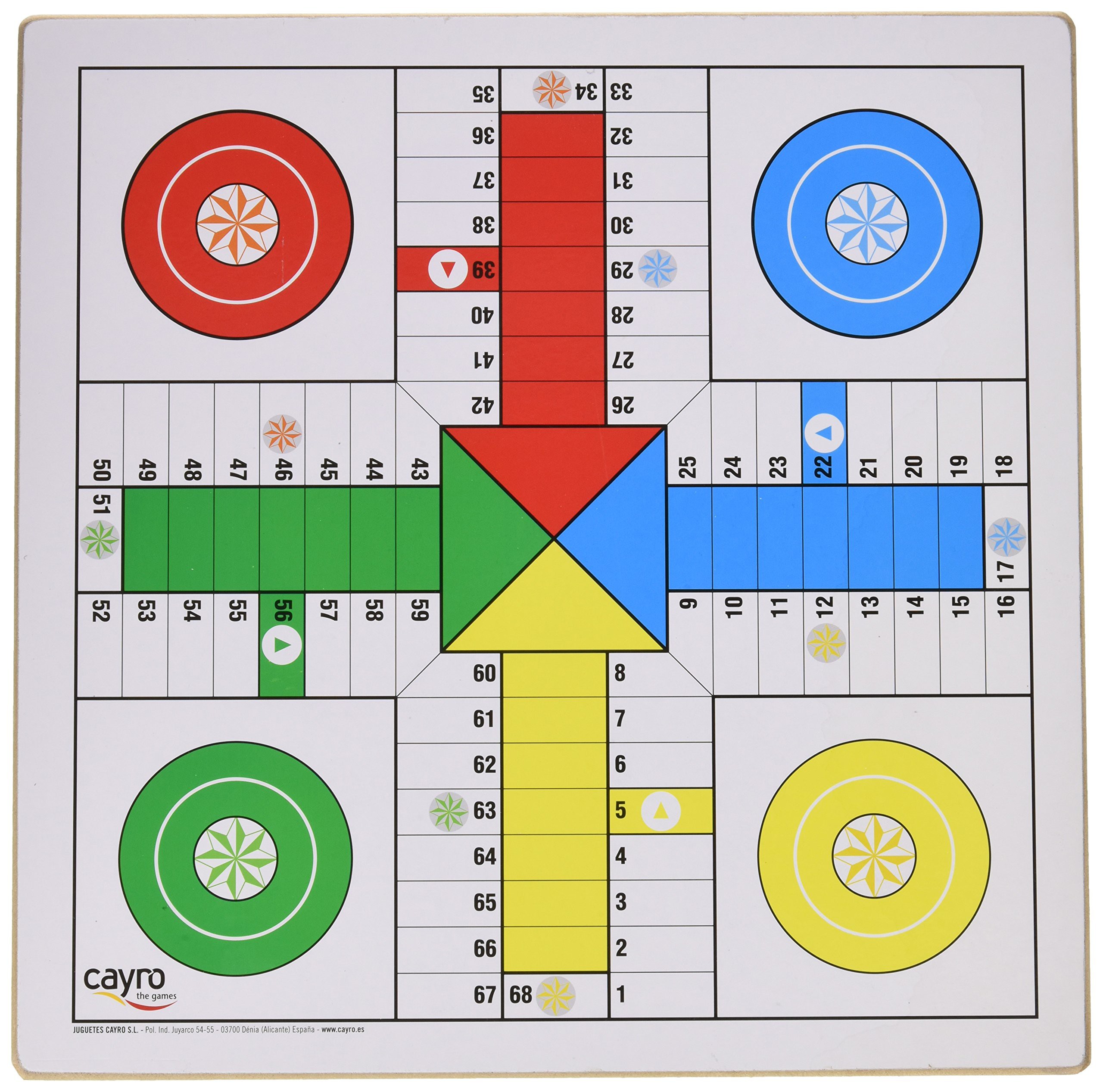 TABLERO DE PARCHÍS Y OCA CON ACCESORIOS 33X33X1