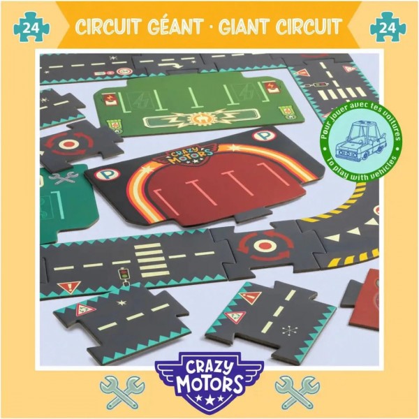Crazy Motors Circuit de ville - Puzzle Gegant