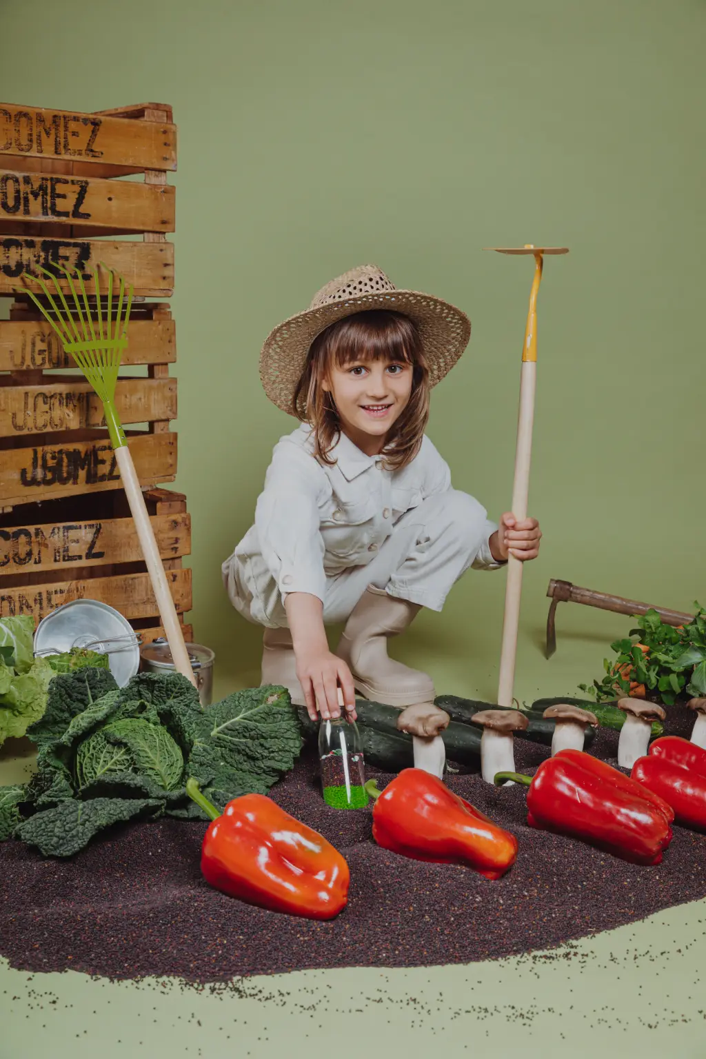 Botella sensorial verduras
