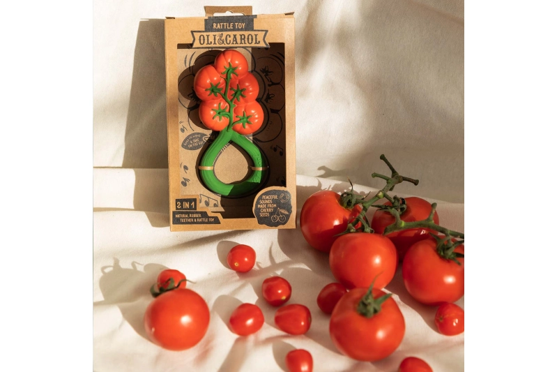 Sonajero/mordedor tomate de colgar OLI&CAROL