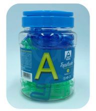 Topiludo bote 52 letras mayúsculas translúcidas