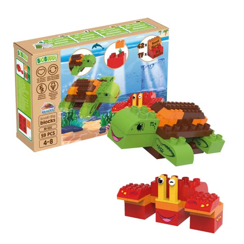 Biobuddi 59 piezas construcción tortuga y cangrejo
