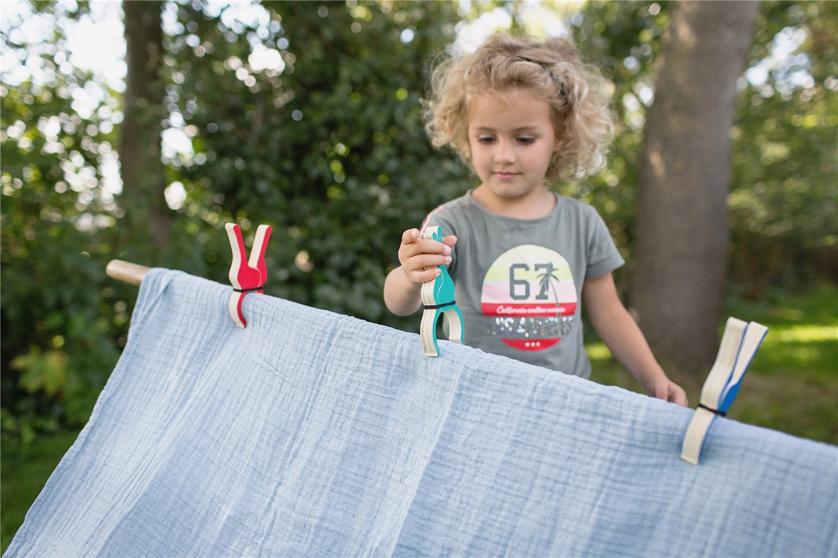Pinces de fusta grans de colors