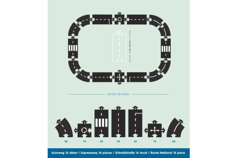 Carretera caucho Way to play 16 pzas Expressway