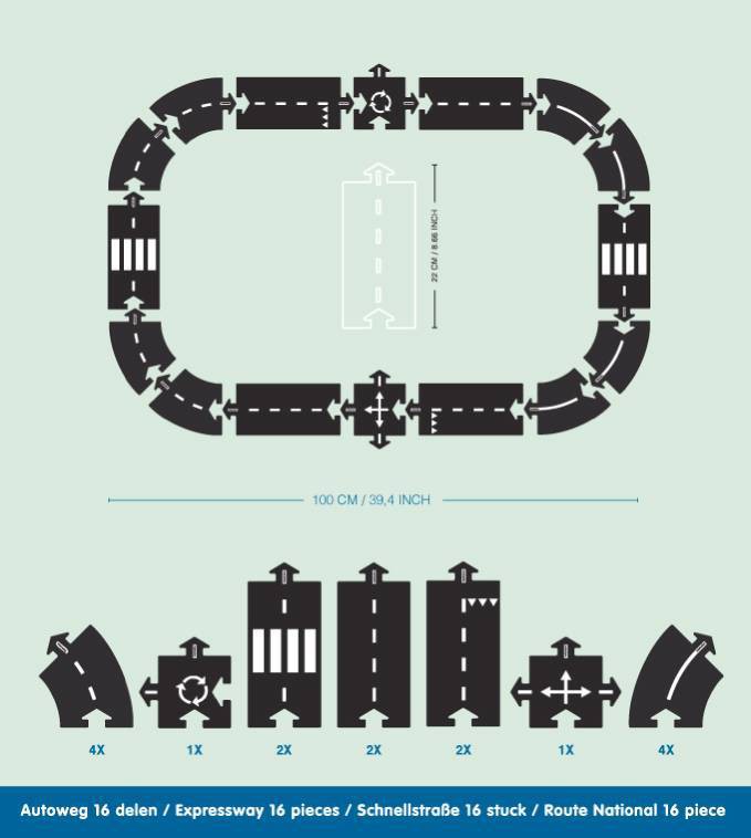 Carretera cautxú Way to play 16 peces-Expressway