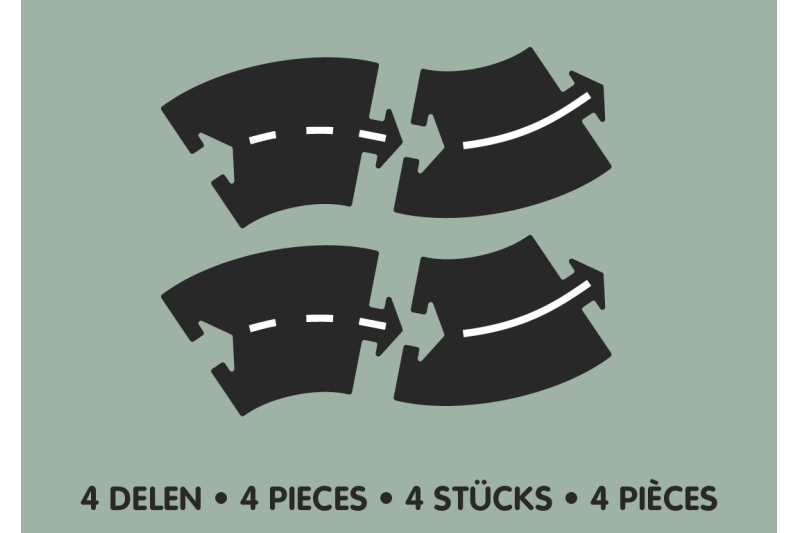 Carretera caucho Waytoplay curvas 4 piezas