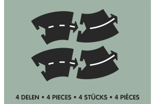 Carretera cautxú Waytoplay corbes 4 peces