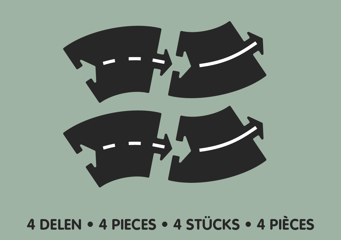 Carretera caucho Waytoplay curvas 4 piezas