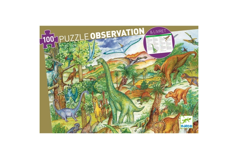 Puzzle observación dinosaurios 100 piezas