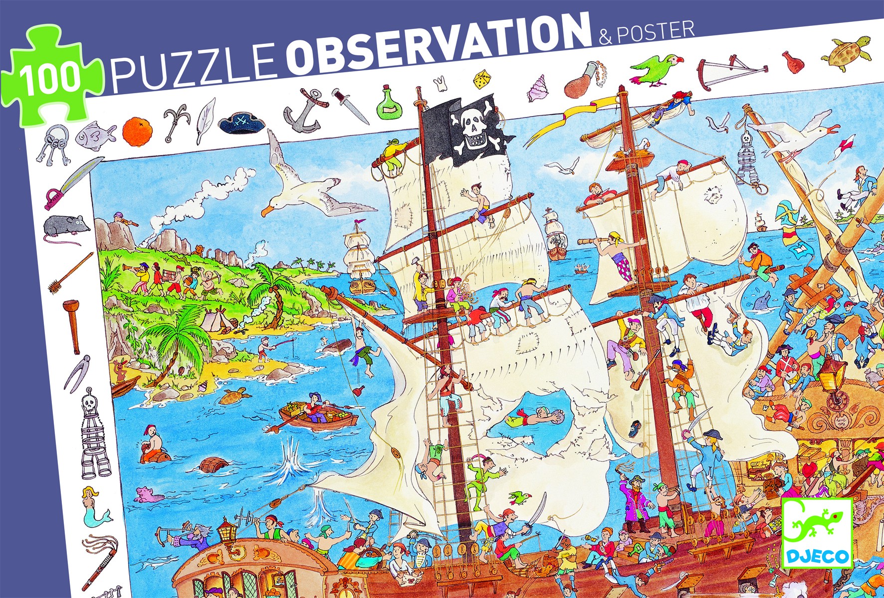 Trencaclosques d'observació pirata 100 peces