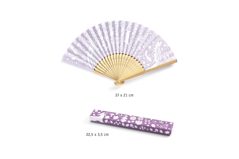 Diy abanico con estuche para colorear