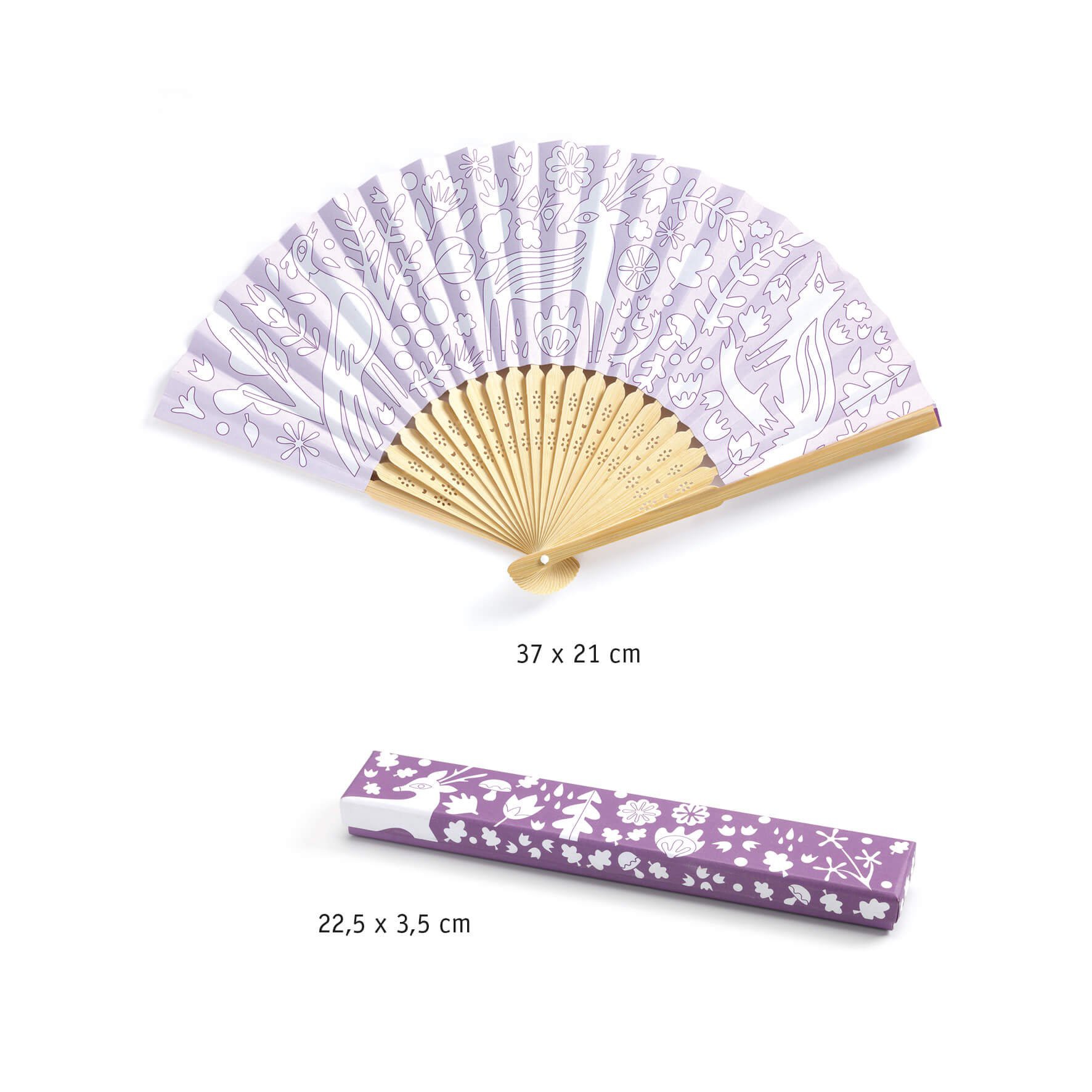 Diy abanico con estuche para colorear