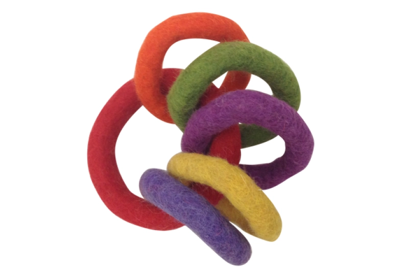 Anillas de fieltro arcoiris