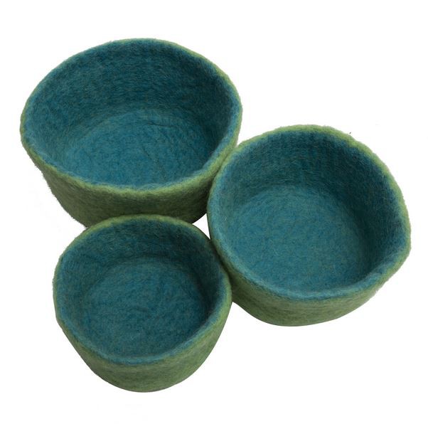Conjunto de 3 cestas de fieltro