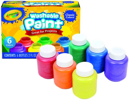6 témperas lavables crayola