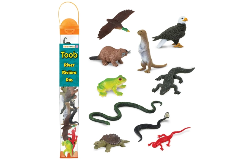 Tubo de 10 animales de río