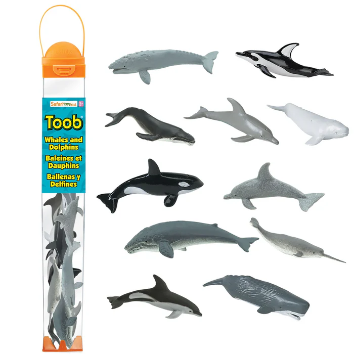 Tubo de 11 ballenas y delfines