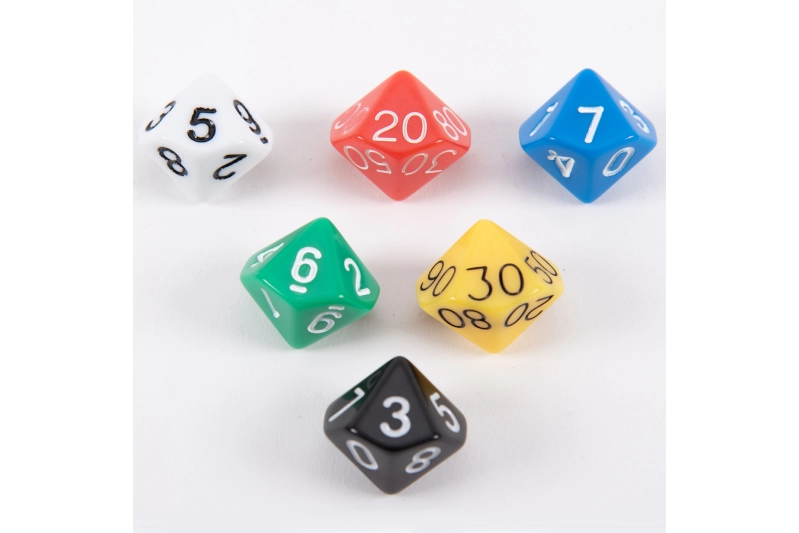 Dado de 10 caras de valor posicional