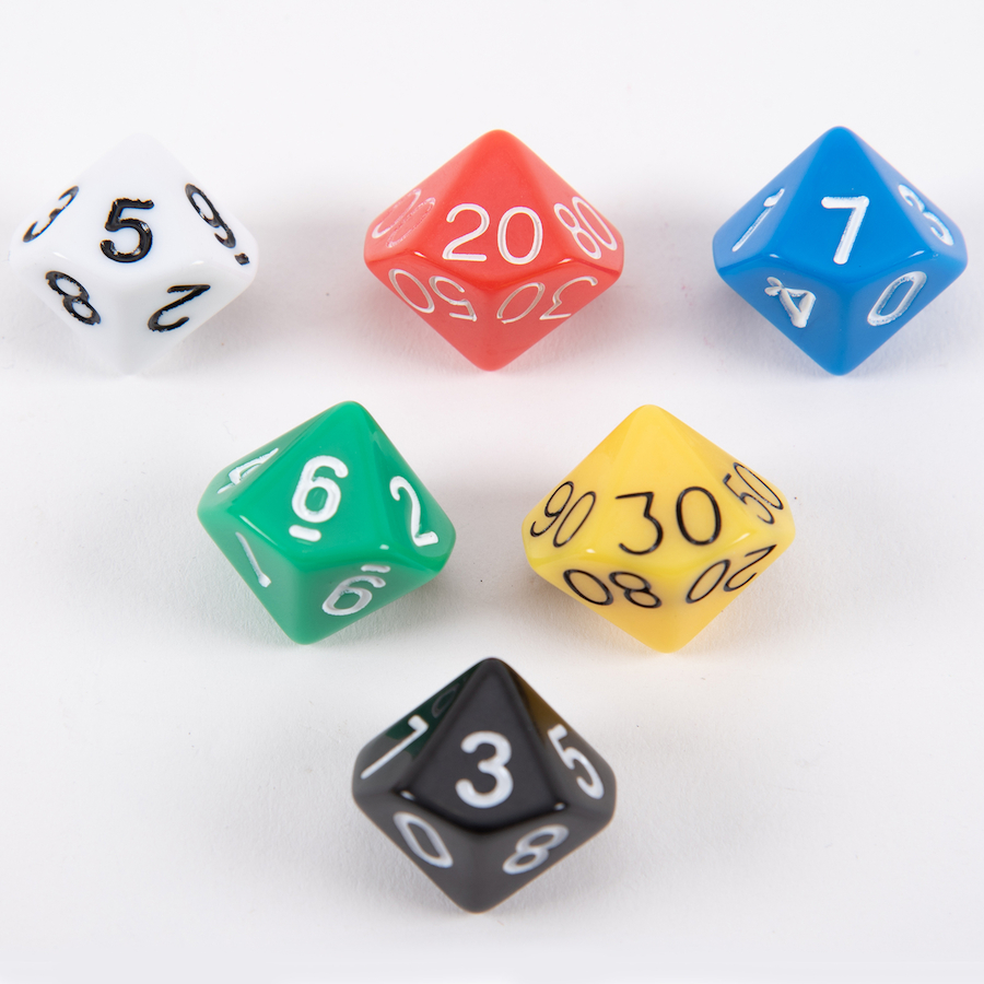 Dau de 10 cares de valor posicional