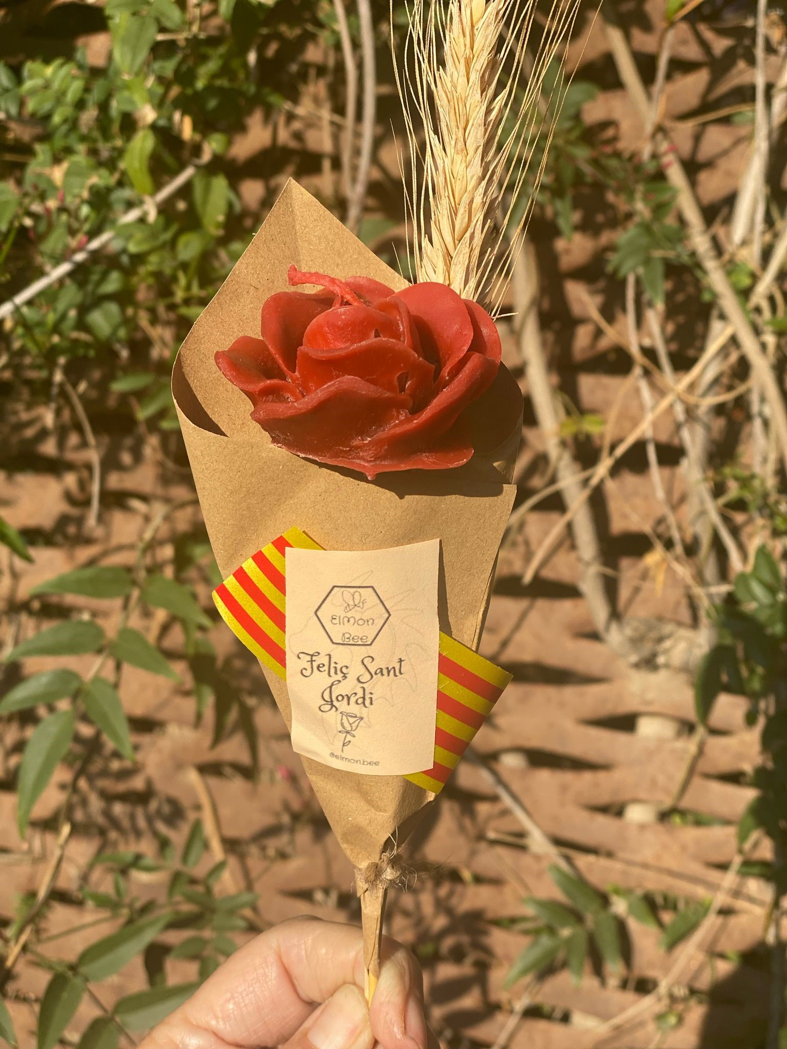 Espelma Rosa amb espiga