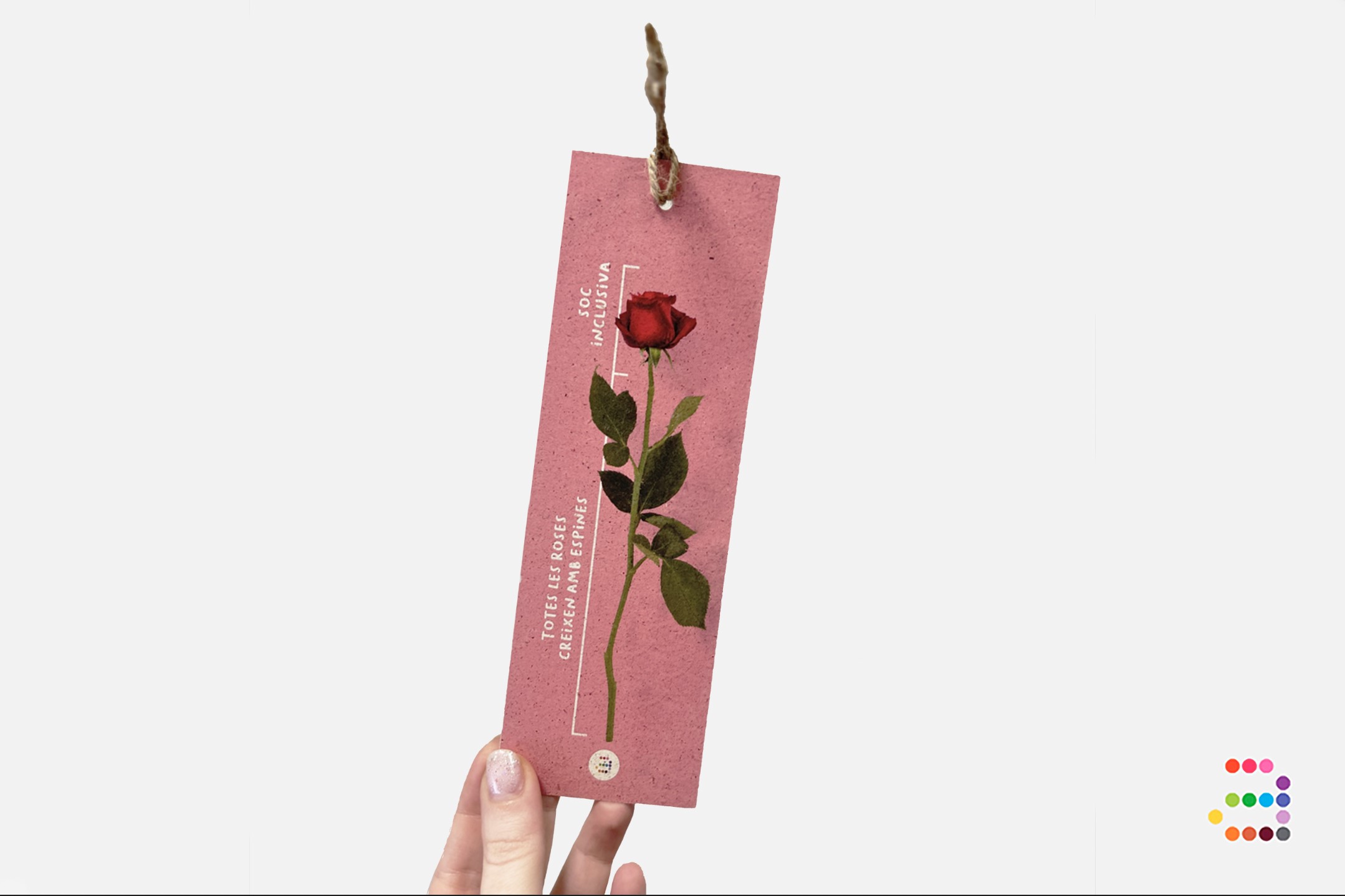 Punt de llibre rosa de Sant Jordi 