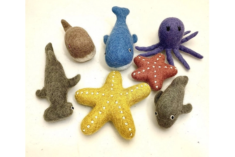 Animales marinos de fieltro