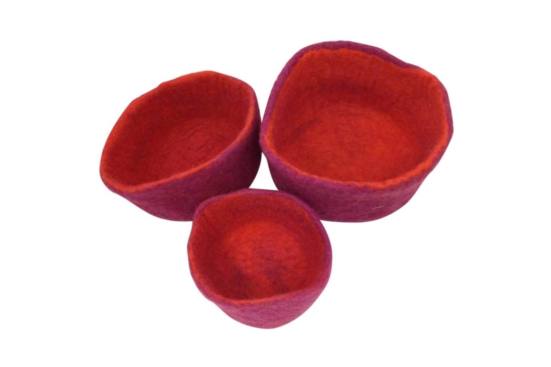 Conjunto de 3 cestas de fieltro