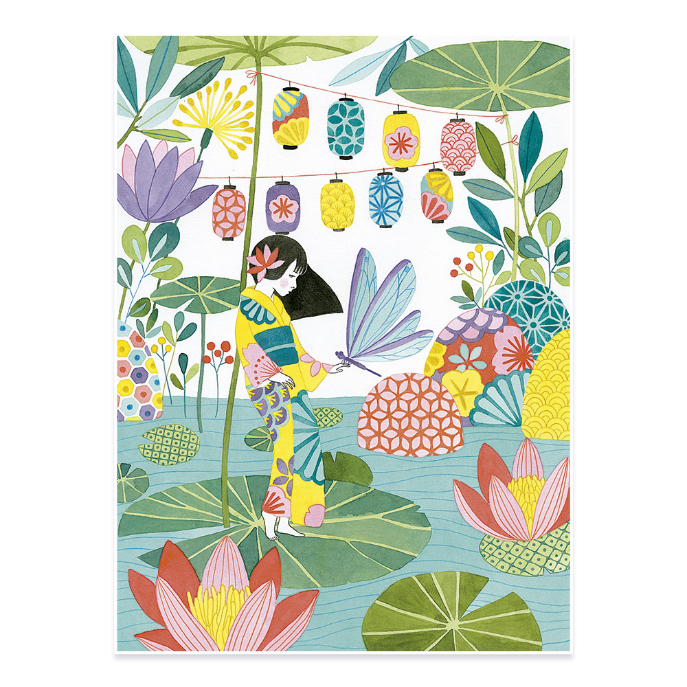 Pósters para colorear inspiración japonesa