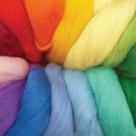 LANA CARDADA PEINADA EN CINTA ARCOIRIS