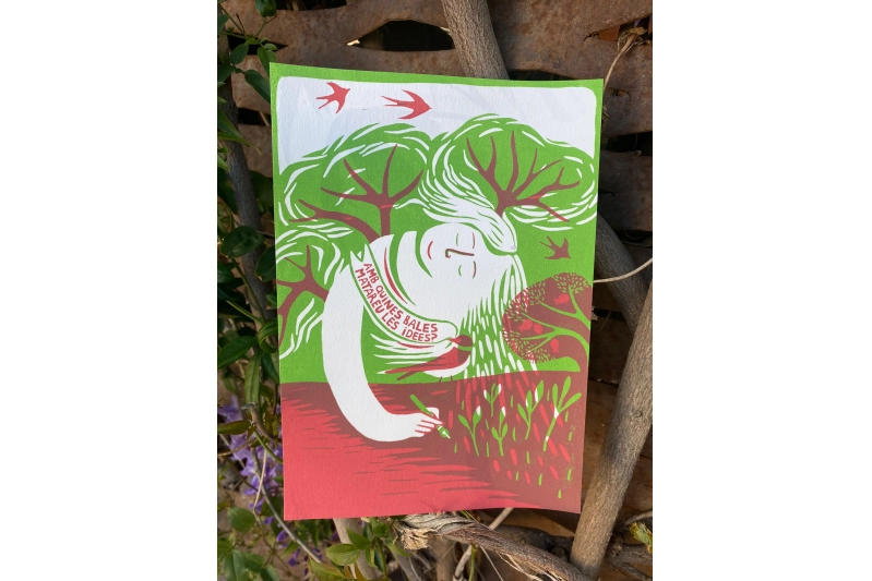 Làmina serigrafiada: "Amb quines bales matareu les