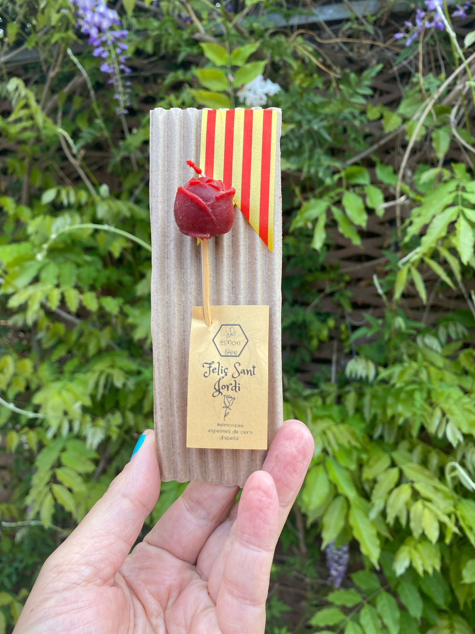 Espelma rosa petita Sant Jordi