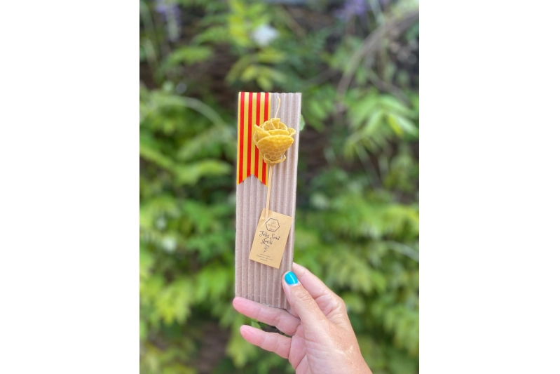 Vela rosa laminada de Sant Jordi