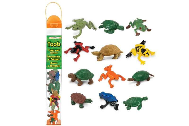 Tubo de 12 ranas y tortugas