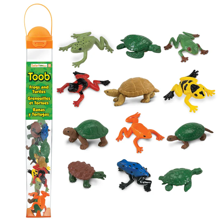 Tubo de 12 ranas y tortugas