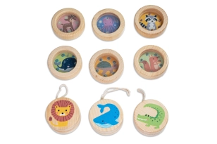 Mini laberinto de madera con dibujos de animales