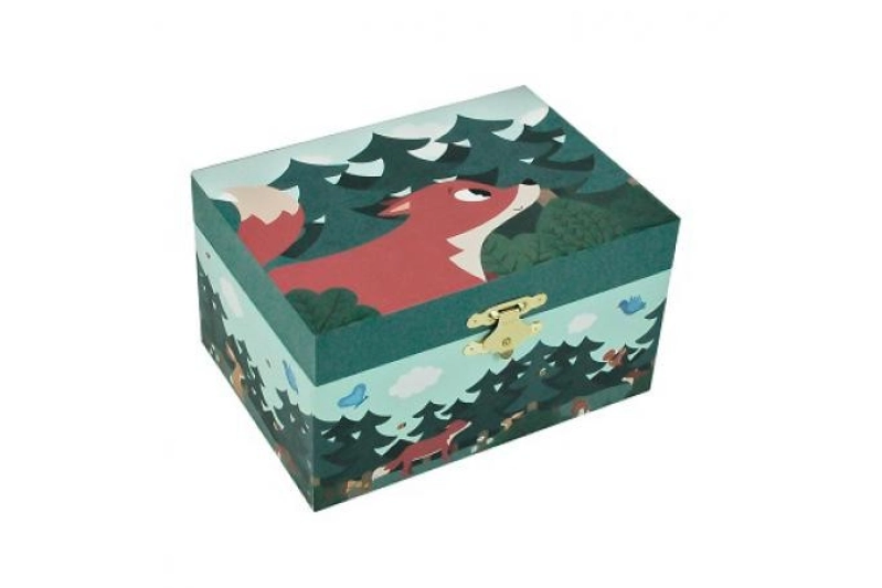 CAJA DE MÚSICA LOBO EN EL BOSQUE